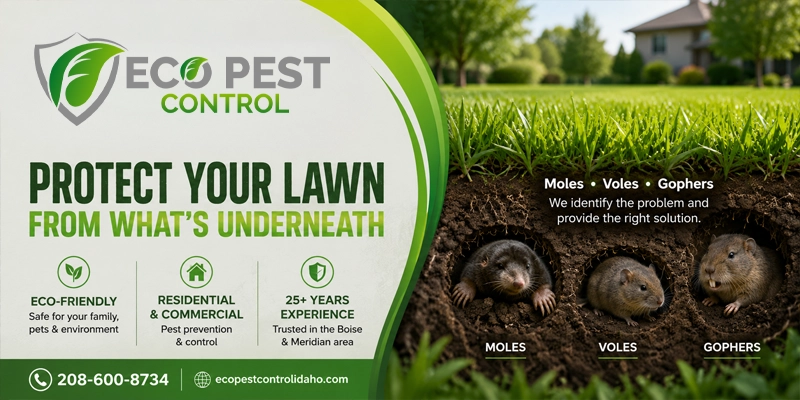 Moles, Voles & Gophers: How to Identify the Underground Pests Damaging Your Boise Lawn